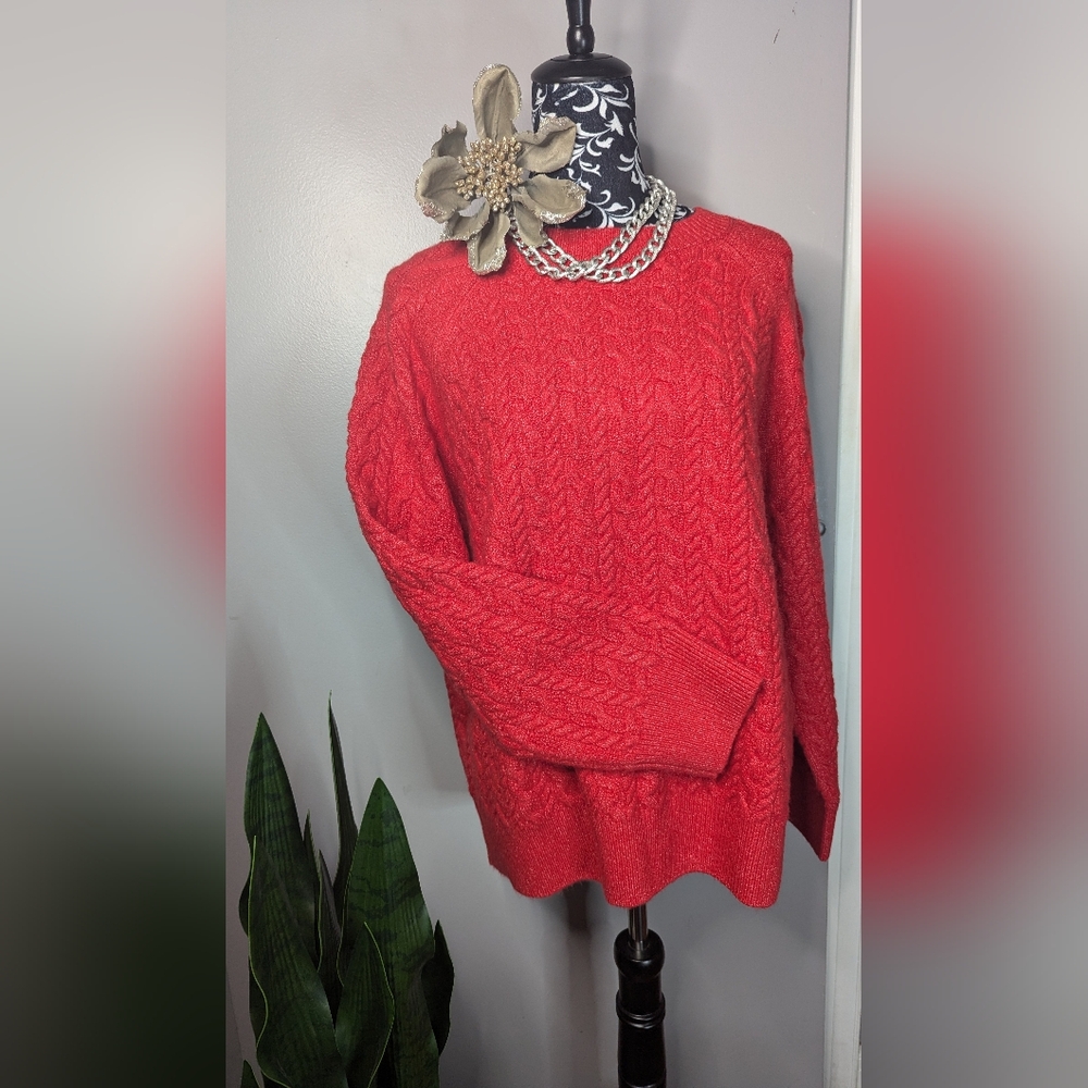 On the 34th Red Rib Sweater
